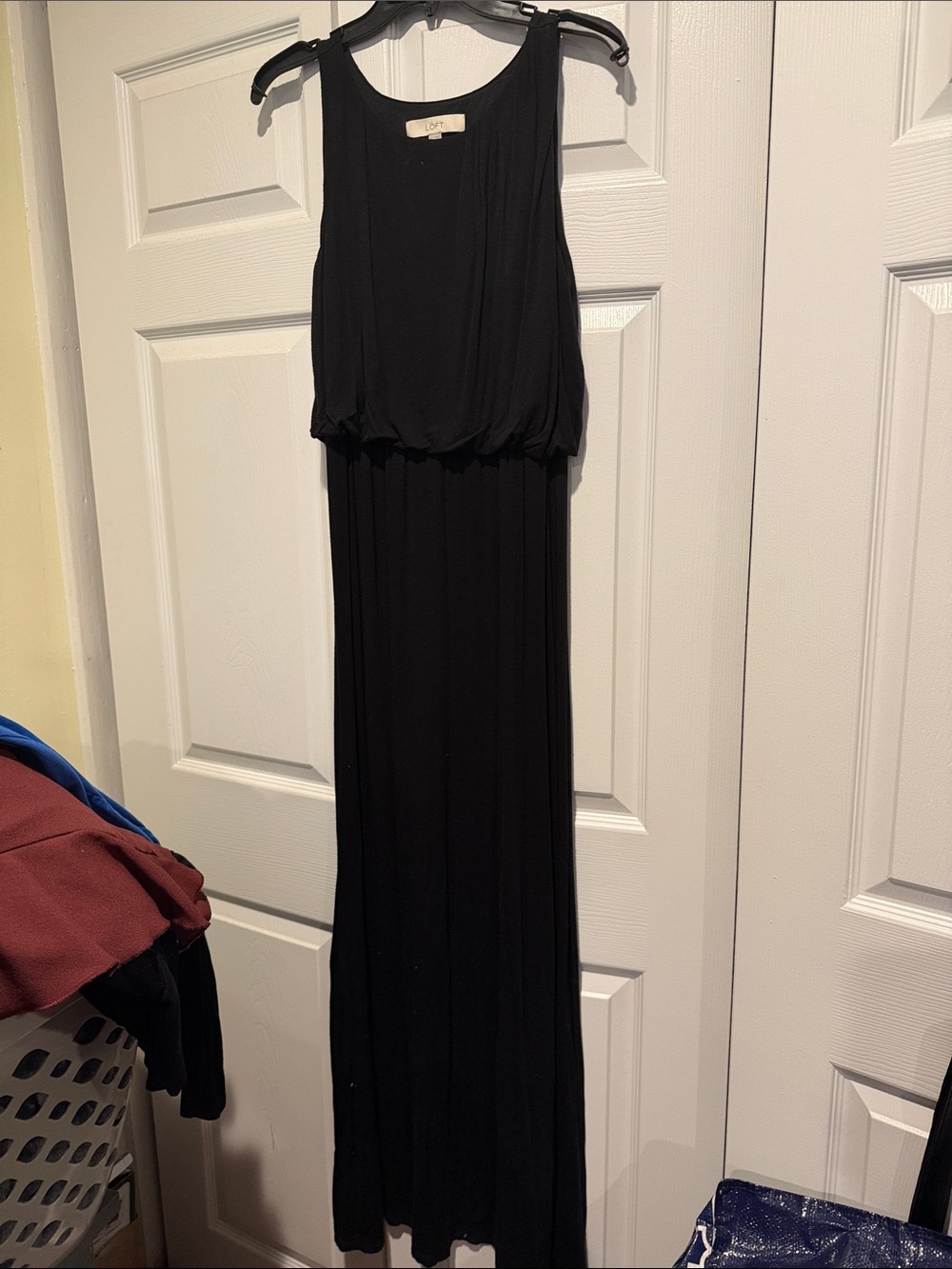 LOFT Black Sleeveless Maxi Dress